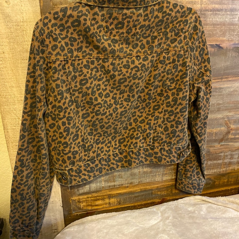 Leopard Denim Jacket - Picture 2 of 3